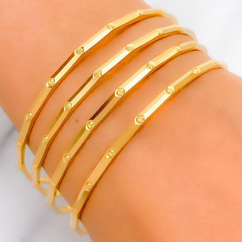 22k-gold-Dotted Smooth Satin Finish Bangles