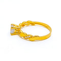 Opulent Classy 22k Gold CZ Ring