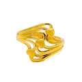 Smooth Triple Heart 22k Gold Ring 