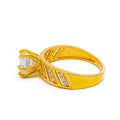 Beautiful Radiant 22k Gold CZ Ring