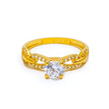 Opulent Glowing 22k Gold CZ Ring
