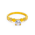 Twinkling Lush 22k Gold CZ Ring