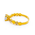 Twinkling Lush 22k Gold CZ Ring