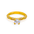 Ethereal Luscious 22k Gold CZ Ring