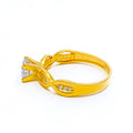 Exquisite Poised 22k Gold CZ Ring