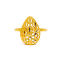Noble Netted Drop 22k Gold Ring 