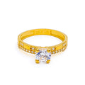 Iconic Lustrous 22k Gold CZ Ring