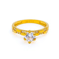 Sparkling Vibrant 22k Gold CZ Ring