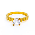Brilliant Glowing 22k Gold CZ Ring