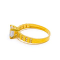 Brilliant Glowing 22k Gold CZ Ring