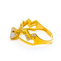 Gleaming Grand 22k Gold CZ Ring