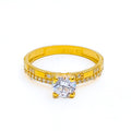 Vibrant Eternal 22k Gold CZ Ring