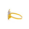 Vibrant Floral Cluster 22k Gold Ring 