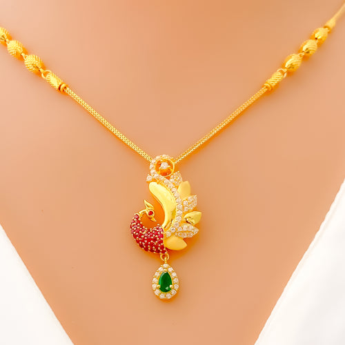 Opulent Palatial 22k Gold CZ Necklace Set 