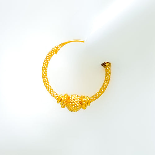 Exclusive Glittery 22k Gold Orb Bali Earrings