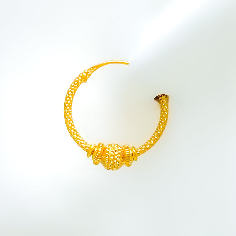 Exclusive Glittery 22k Gold Orb Bali Earrings