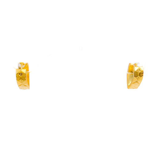 Intricate Engraved 22k Gold Earrings 