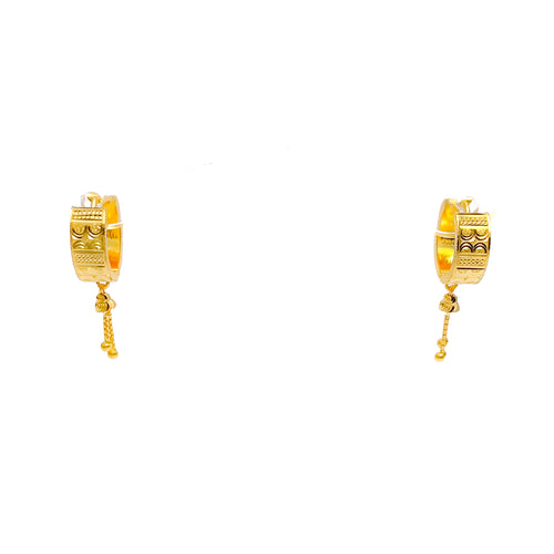 Exclusive Glossy Striped 22k Gold Earrings 