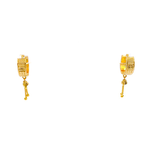 Tasteful Square Block 22k Gold Earrings 