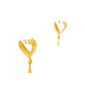 Textured Dangling Tasseled 22k Gold Earrings 