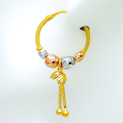 Glimmering Multi-Tone 22k Gold Bali