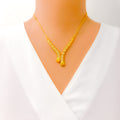 Radiant Contemporary 22k Gold Light-weight Necklace Set