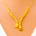 Radiant Contemporary 22k Gold Light-weight Necklace Set