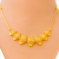 Graduating Elevated 22k Gold Light-weight Necklace Set