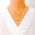 Delicate Delightful 22k Gold Light-weight Necklace Set