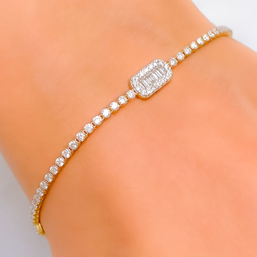 Eclectic Glamorous Diamond + 18k Gold Bracelet