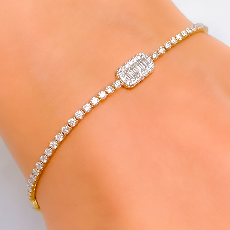 Eclectic Glamorous Diamond + 18k Gold Bracelet