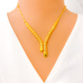 Smart Sophisticated 22k Gold Light-weight Necklace Set
