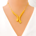 Evergreen Shimmering 22k Gold Light-weight Necklace Set