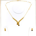 Radiant Contemporary 22k Gold Light-weight Necklace Set