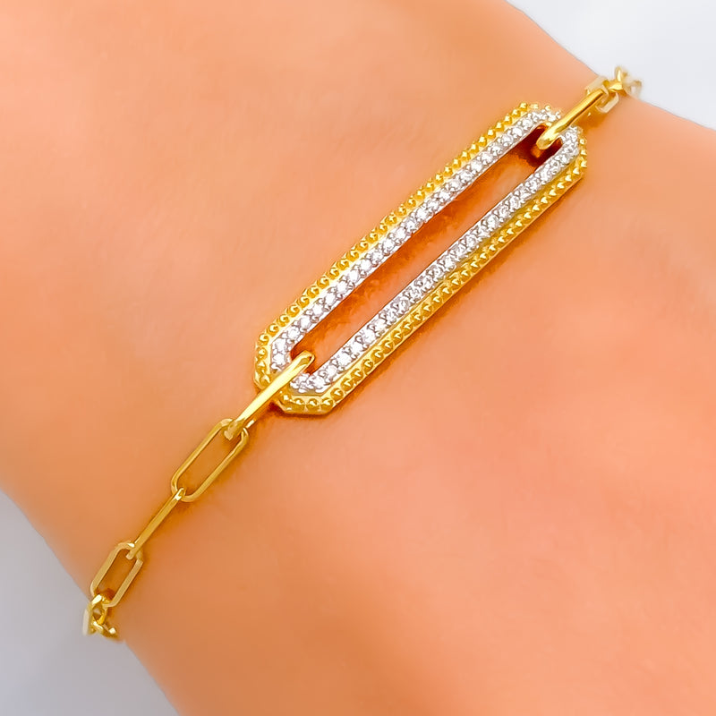Minimalist Alluring Diamond + 18k Gold Bracelet 