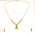Delicate Delightful 22k Gold Light-weight Necklace Set