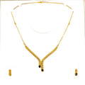 Smart Sophisticated 22k Gold Light-weight Necklace Set