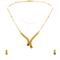 Evergreen Shimmering 22k Gold Light-weight Necklace Set