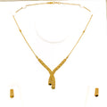Mesmerizing Ornamental 22k Gold Light-weight Necklace Set