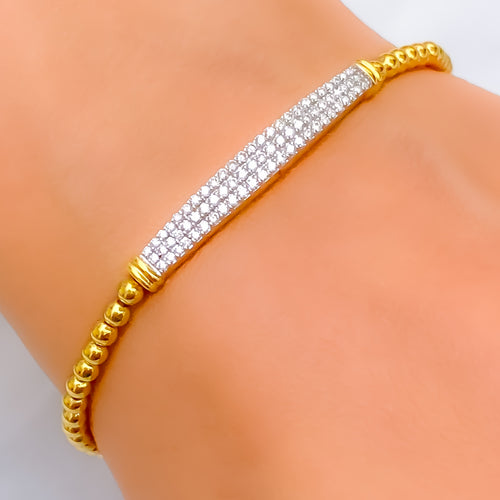 Timeless Imperial Diamond + 18k Gold Flexi Bangle Bracelet 