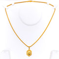 Lovely Geometric 22k Gold Mesh Pendant