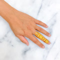  Traditional Gleaming 22k Overall Gold Finger Ring 