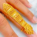  Traditional Gleaming 22k Overall Gold Finger Ring 