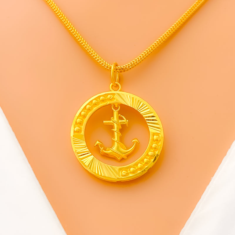 Trendy Adorned 22k Gold Pendant 