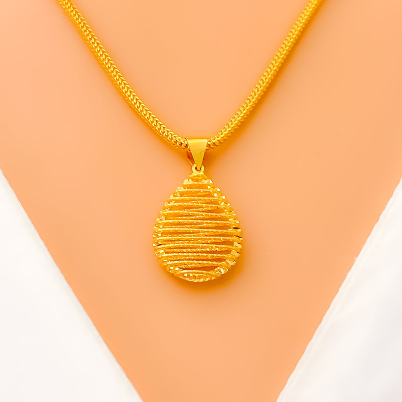 Opulent Shimmering 22k Gold Pendant