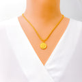 Stately Flower 22k Gold Pendant 