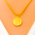 Stately Flower 22k Gold Pendant 