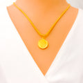 Stately Flower 22k Gold Pendant 