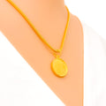 Stately Flower 22k Gold Pendant 