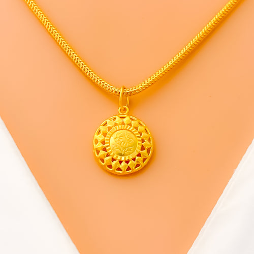 Charming Lightweight 22k Gold Pendant 